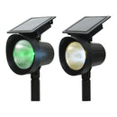 CONJUNTO DE 2 ESTACAS COM FOCO SOLAR LED 25LM LUZ MULTICOR (8 COR