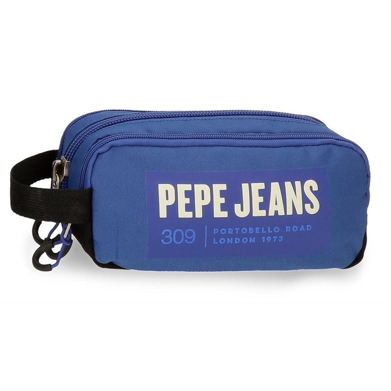 ESTOJO ESCOLAR PEPE JEANS DARREN AZUL C/ ZIPER TRIPLO