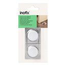 BATENTE ADESIVO BRANCO-CROMADO (BLISTER 2 UNID.) INOFIX