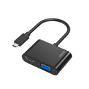 ADAPTADOR HAMA HUB  2IN1, USB-C-STECKER - VGA & HDMI, ULTRA-HD 4K