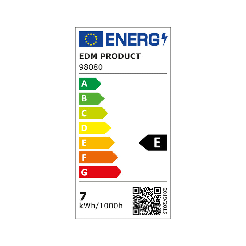 LÂMPADA ESFÉRICA LED E14 7W 806LM 4000K LUZ DIA Ø4,8X9,5CM EDM