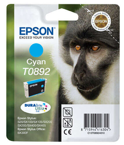 Epson Monkey Tinteiro Cyan T0892 Tinta DURABrite Ultra