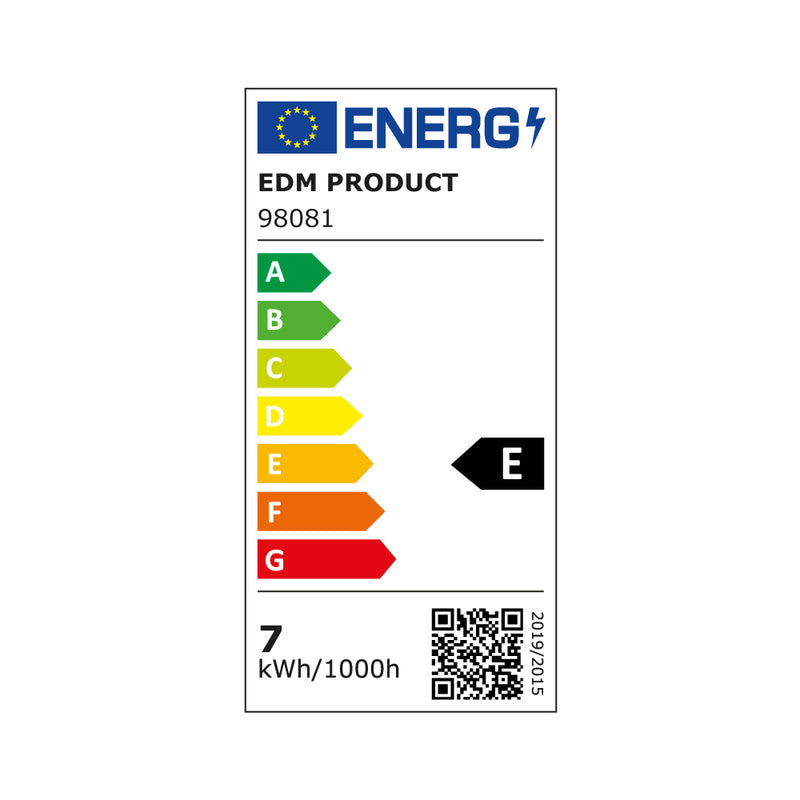 LÂMPADA ESFÉRICA LED E14 7W 806LM 6500K LUZ FRIA Ø4,8X9,5CM EDM