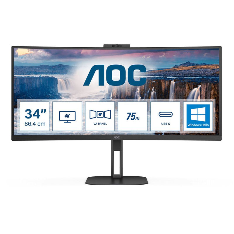 AOC V5 CU34V5CW/BK monitor de ecrã 86,4 cm (34") 3440 x 1440 pix