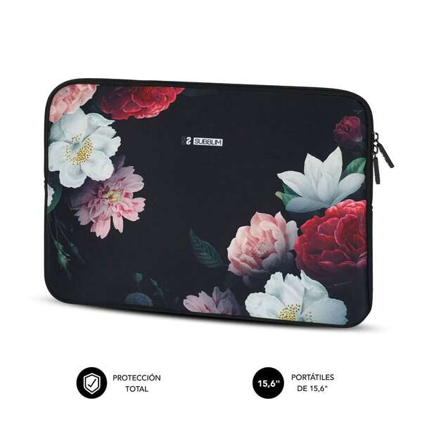 FUNDA SUBBLIM TRENDY SLEEVE NEO FLOWERS PARA PORTÁTILES HASTA 15.