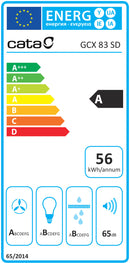 CATA EXAUSTOR 83CM 600M3H 3VEL+1TURBO VIDRO PRETO