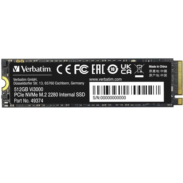 VERBATIM SSD VI3000 512GB PCIE NVME M.2 (3000MBS)