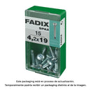 CAIXA S 15 UNID. PARAFUSO ROSCA CHAPA CR AUTOT. 4,2X19MM FADIX