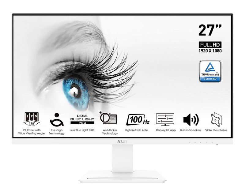 MONITOR MSI PRO MP273AW 27"FHD 100HZ 1MS FRAMELESS IPS,A.GLARE,L.