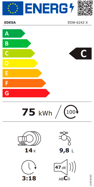 MÁQUINA DE LAVAR LOIÇA EDESA EDW6242X( 14 TALHERES - 7 P - C  )