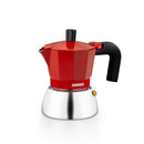CAFETERA ITALIANA MONIX INDUCTION INOX M863103 3 TAZAS ROJA