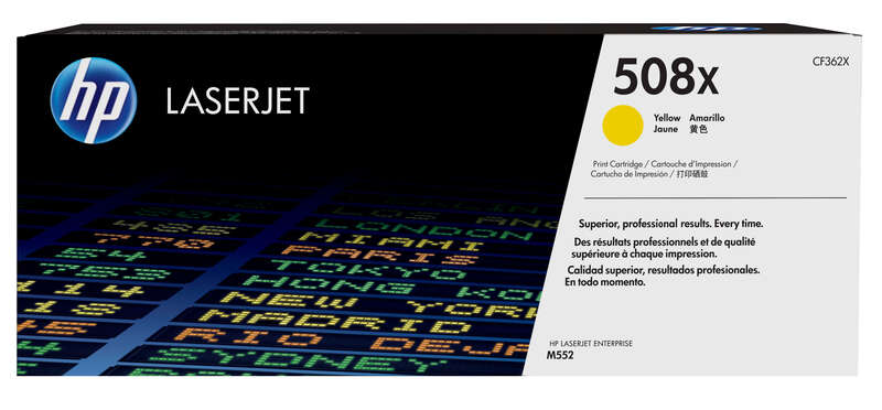 HP Toner LaserJet original 508X amarelo de elevado rendimento