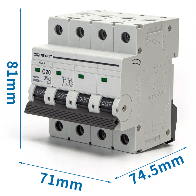 DISJUNTOR MINIATURA 4P 20A C CURVE CINZA