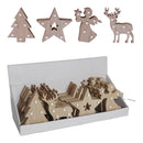 ÁRVORE DE MADEIRA DECORATIVA ADORNO DE NATAL COM LED 10X3X13CM CO