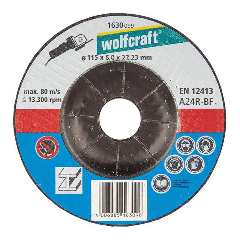 DISCO PARA DESBASTAR Ø115X6,0X22,23MM. 1630099 WOLFCRAFT