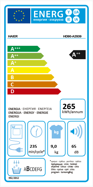 Haier I-Pro Series 3 HD90-A2939 máquina de secar Independente Car