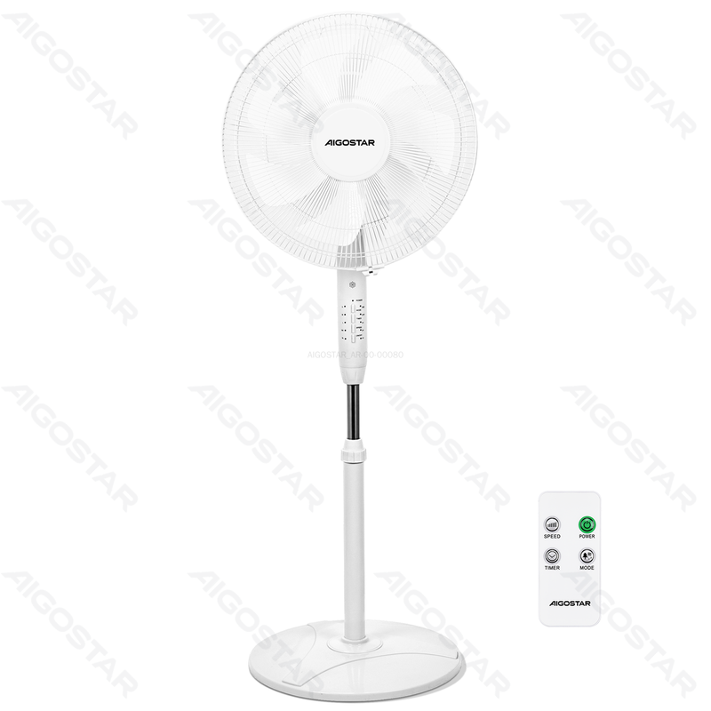 VENTILADOR DE PÉ, 16 POLEGADAS, 7 PÁS, 3 VELOCIDADES, BRANCO, CON