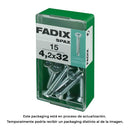 CAIXA S 15 UNID. PARAFUSO ROSCA CHAPA CP AUTOT. ZINCO 4,2X32MM FA
