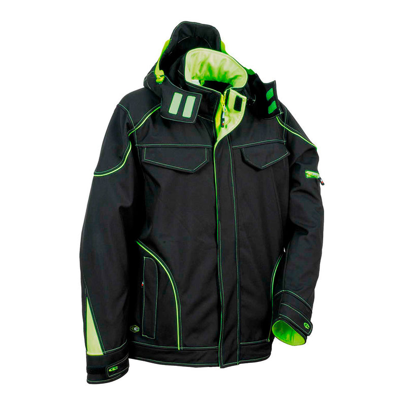 JAQUETA SOFTSHELL TECKA PRETO LIME COFRA TAMANHO 50