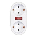 ADAPTADOR DE 2 TOMADAS SCHUKO FRONTAL COM INTERRUPTOR, 16 A 250 V