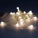 GRINALDA A PILHAS FIXA 20 LEDS ESFÉRICOS BRANCO QUENTE 2,3M