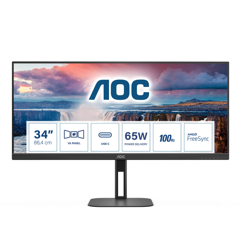 AOC V5 U34V5C/BK monitor de ecrã 86,4 cm (34") 3440 x 1440 pixel