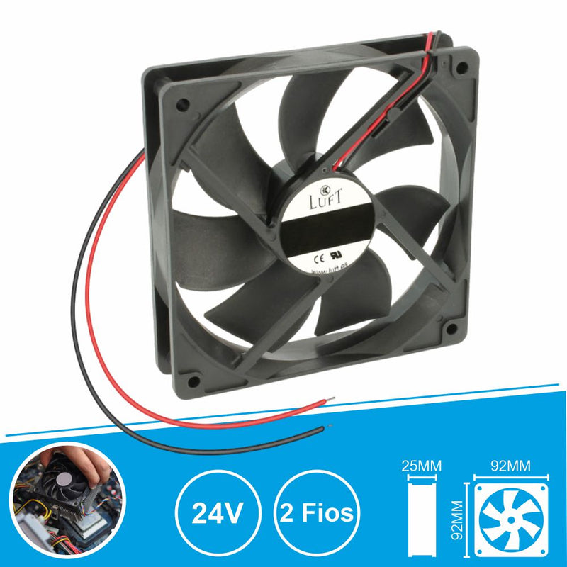 VENTOINHA 24V 92X92X25MM 2 FIOS KLD024PP092CSWH LUFT