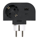 ADAPTADOR GIRATÓRIO SCHUKO 1 TOMADA + USB A+C 30 W 16 A 250 V~