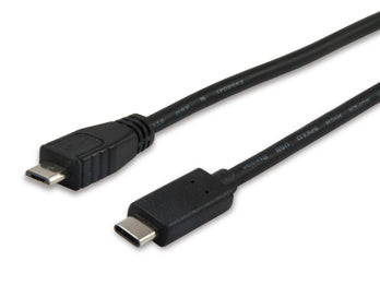 Equip 12888407 cabo USB 1 m USB 2.0 Micro-USB B USB C Preto