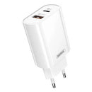 REMAX RP-U37 WALL CHARGER, USB + USB-C, 18W (WHITE)