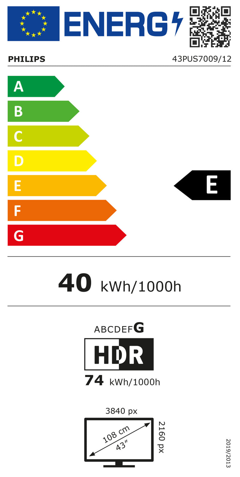 Philips 43PUS7009/12 TV 109,2 cm (43") 4K Ultra HD Smart TV Wi-F