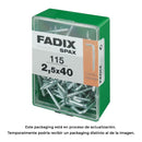CAIXA M 115 UNID. ESCÁPULA ROSCA ZINC 2,5X40MM FADIX