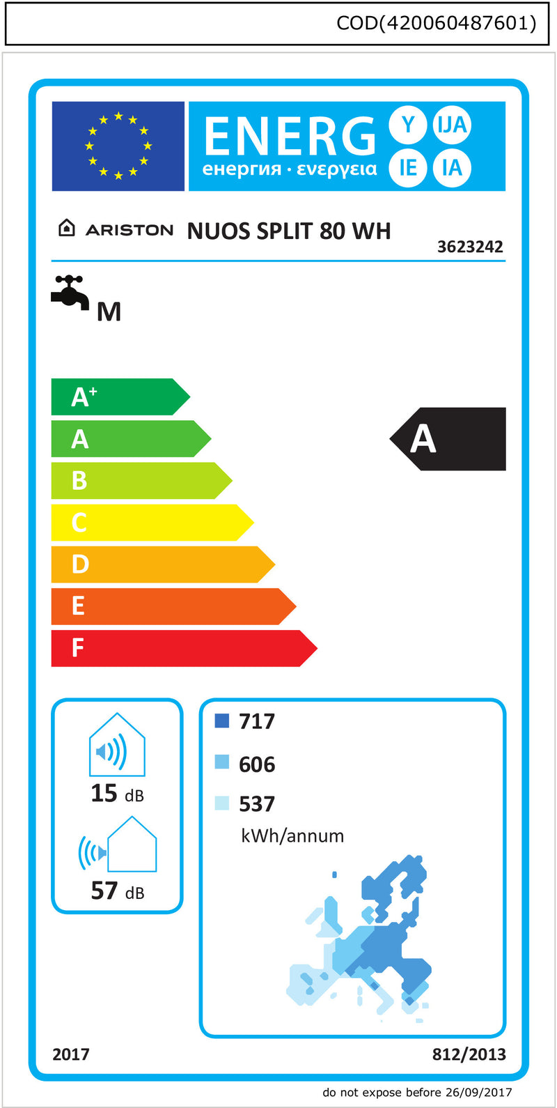 BOMBA DE CALOR ARISTON NUOS SPLIT 80( 80 LITROS - 1200 W - 8 BARE