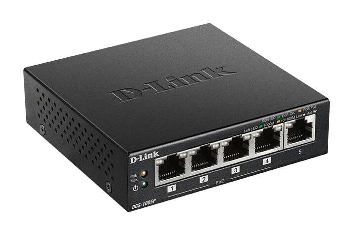 D-LINK SWITCH 5X101001000 GIGABIT POE+ SWITCH (60W)