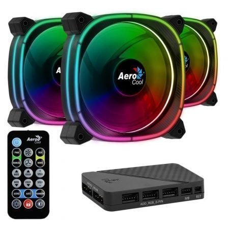 VENTOINHA AEROCOOL ASTRO 12 PRO OMNI ARGB 3XFAN, H66F HUB, REMOTE