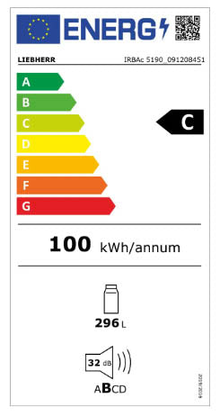 FRIGORÍFICO SEM CONGELADOR DE ENCASTRE LIEBHERR IRBAC 5190 ESQ