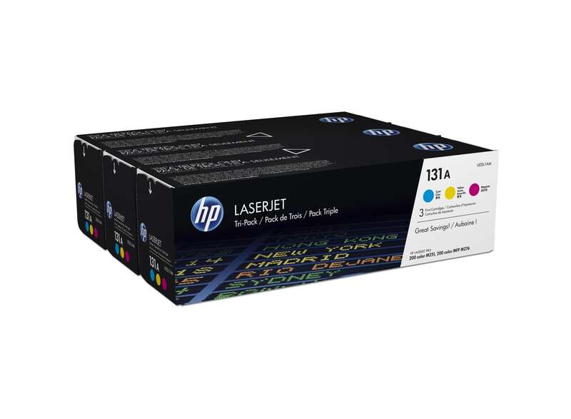 HP Pack Triplo de Toner LaserJet Original 131A Ciano/Magenta/Amar