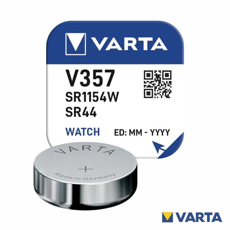 PILHA ÓXIDO PRATA BOTÃO V357SR1154WSR44 1.55V VARTA