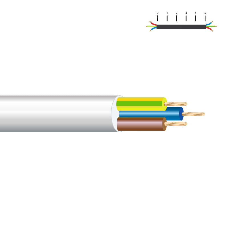 CABO ACRÍLICO 3X1,5MM BRANCO EURO/M