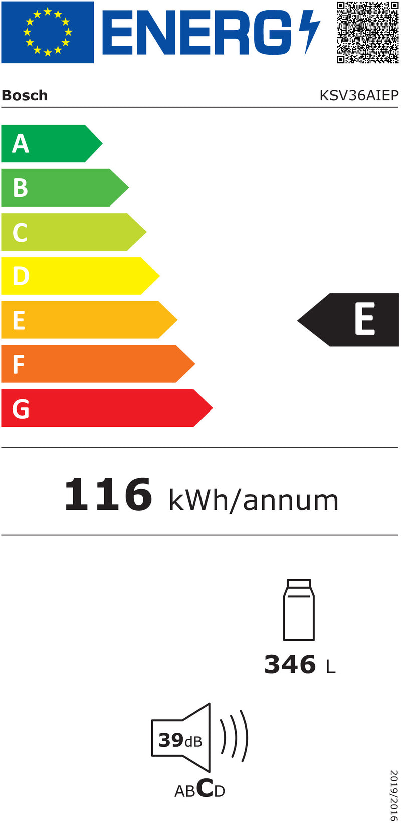 Bosch Serie 6 KSV36AIEP frigorífico Independente 346 l E Aço inox