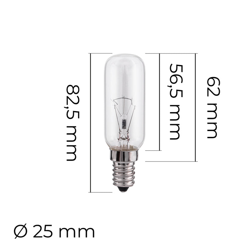 LÂMPADA INCANDESCENTE TUBULAR TRANSPARENTE 25W E14