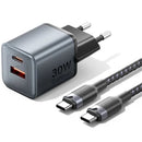 CARGADOR DE PARED GAN VENTION TZ-FEWH0-EU 1XUSB TIPO-C 1XUSB 30W