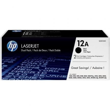 HP Conjunto Duplo de Toner LaserJet Original 12A Preto