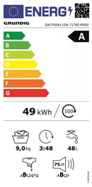 MÁQUINA DE LAVAR ROUPA GRUNDIG GW7P594110W 9KG