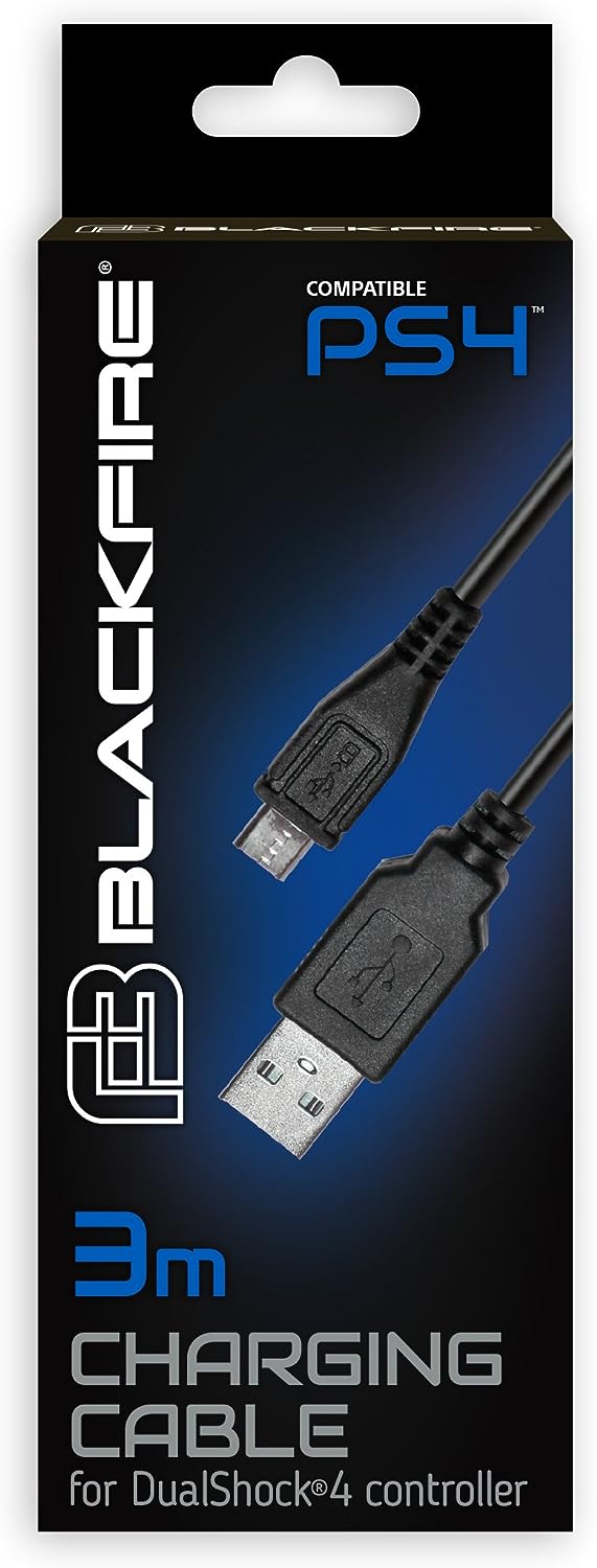 CABLE BLACKFIRE PS4 USB A MICROUSB 3 METROS