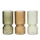 JARRO DE VIDRO TUBULAR ONDULADO, VIDRO, Ø11X23CM, 3 CORES. BASICS