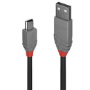 Lindy 36722 cabo USB 1 m USB 2.0 USB A Mini-USB B Preto, Cinzento