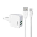 CARREGADOR 2XUSB+CABO USB-AMICRO-USB LDNIO A2203 BRANCO