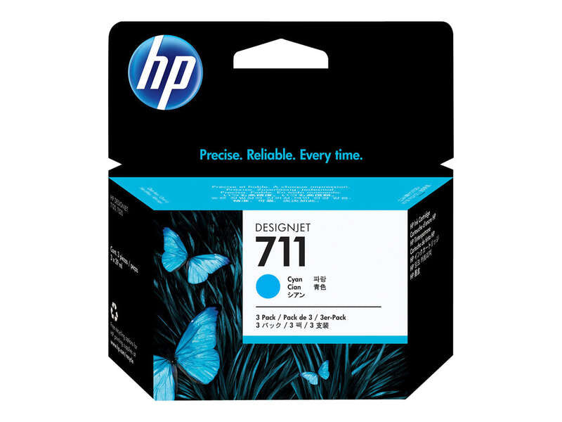 HP Conjunto Triplo de Tinteiros DesignJet 711 Ciano de 29 ml