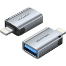 ADAPTADOR OTG USB VENTION CUCH0 USB HEMBRA - LIGHTNING MACHO AZUL